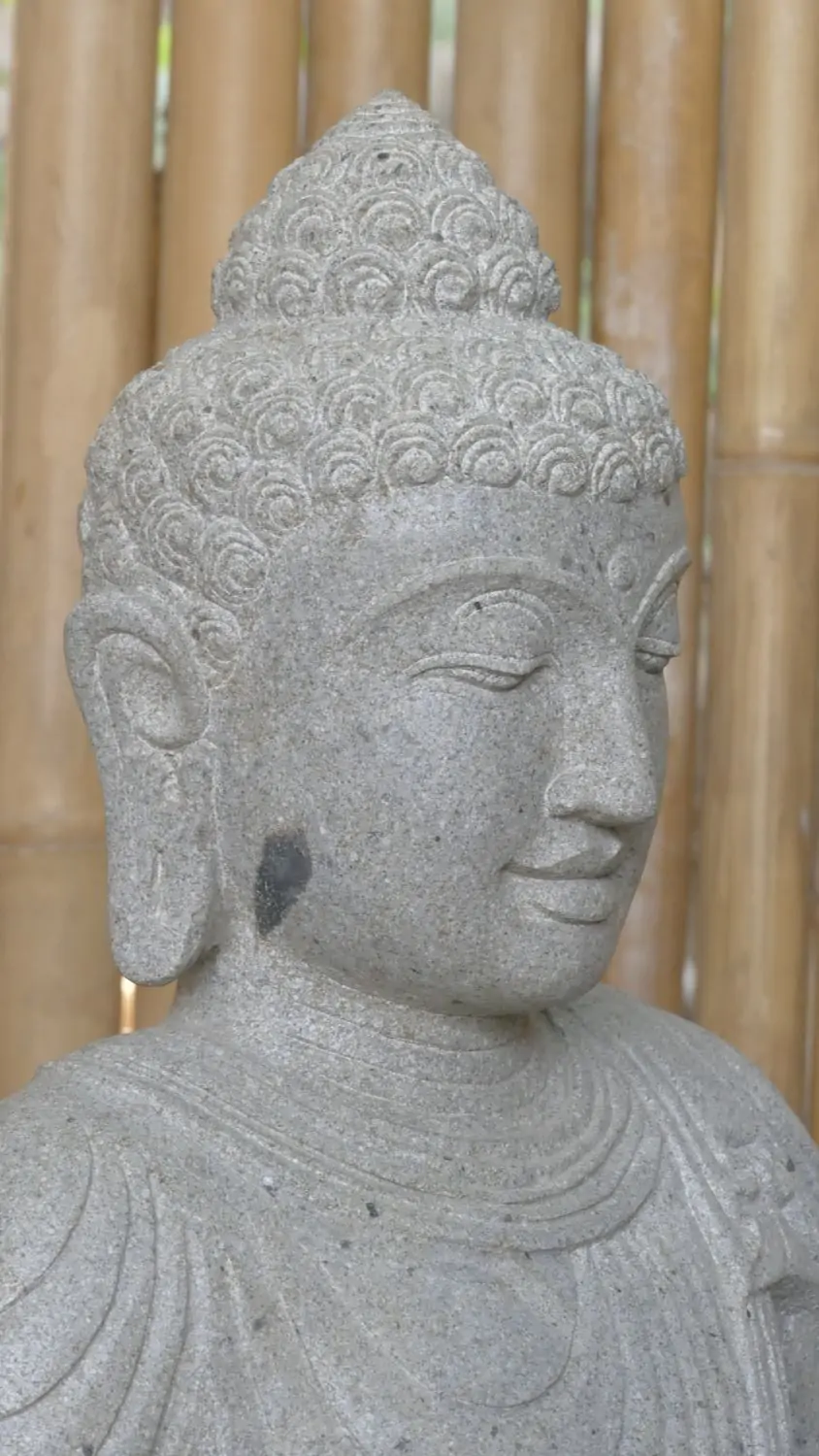  Product image 3 of the product “Seated Buddha made of Riverstone in Dhyana position - gesture of meditation, 62cm height, natural ”